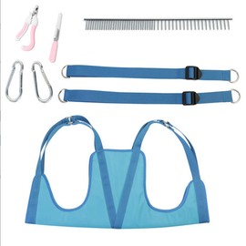 EBIEFLY Dog/Cat Hanging Harness for Nail Trimming Hanger Grooming Harness for Dogs at Home Dogs Hammock Nails Trim Sling Adjustable Can Bear 25kg (Large)