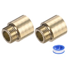 M METERXITY 1-Set Shower Head Extension Arm, Brass G1/2 Male to Female Extension Pipe Fitting Adapter with PTFE Thread Seal Tape for Shower/Faucet, Pipe Plumbing Coupler 1.18"/30mm 3pcs