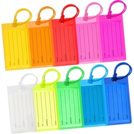 Paquete de 10 Etiquetas para Equipaje Impermeables para Identificar Maletas, Etiquetas para Maleta de Viaje Flezibles, perfecta para detectar Rápidamente la Maleta de Equipaje en Avión