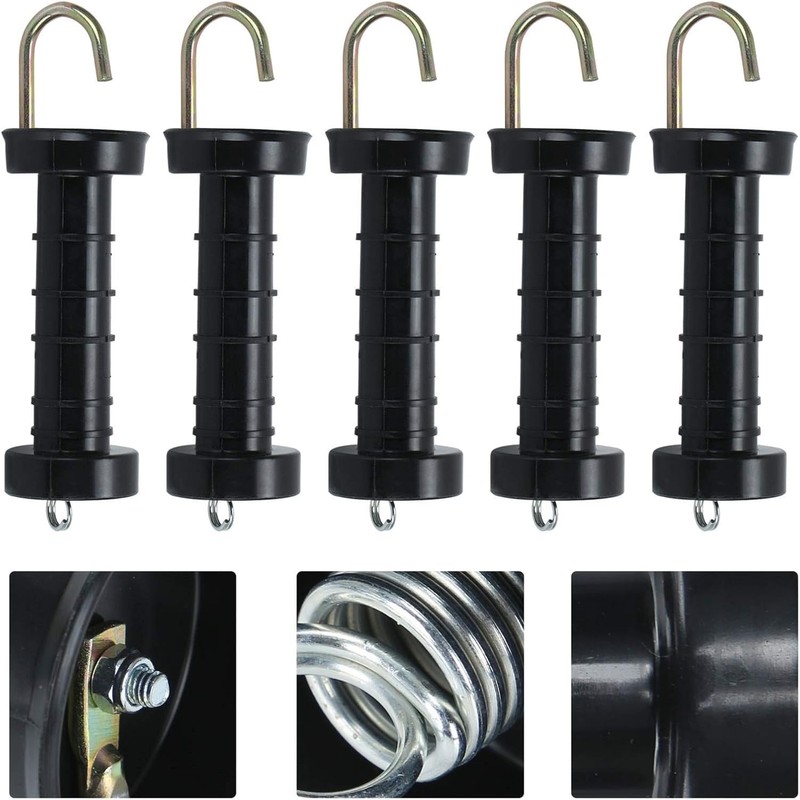 WinHUb 5PCS Electric Fence Handles Insulated Spring Tension Gate Handle