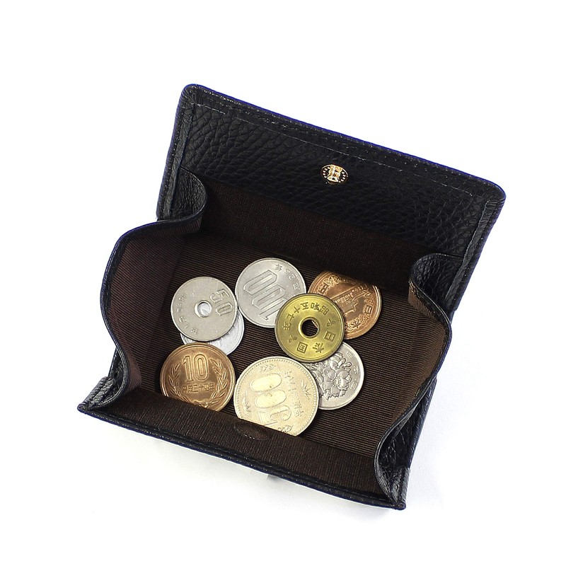 FRUH FLU Italian Leather Trifold Wallet GL032 Compact Wallet (Black),