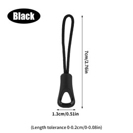 Gosknor 10pcs Zipper Extender Cords, Paracord Zipper Extender Pull Cord Clips Replacement Tab Tags Perfect Luggage Clothing Backpack Jackets Accessories and Supplies(Black, Triangle)