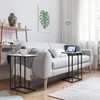 C Shaped Side Table Set of 2, Marble End Table