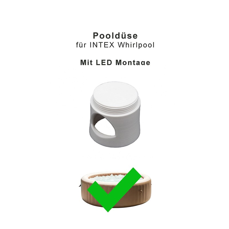 Pool nozzle suitable for Intex Whirlpools, angled for better circulation