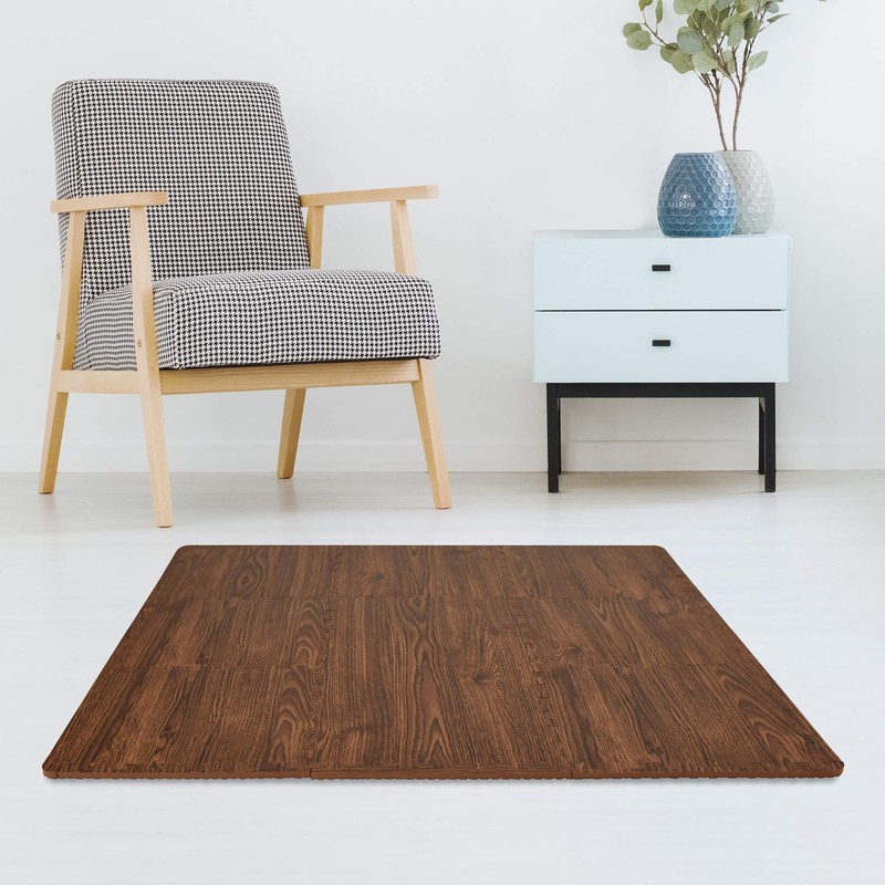 FloorPops Brown Craftsman Interlocking Floor Tiles, FP3593