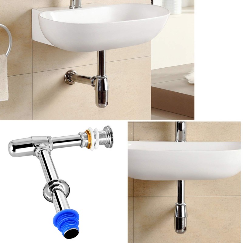 runmade Chrome Bathroom Basin Sink Bottle Trap Waste Pipe Adjustable