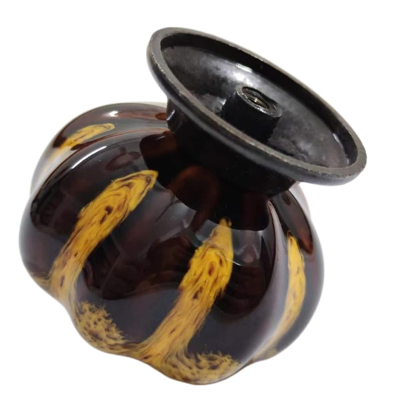 Wannianmu 5 Pack Vintage Ceramic Pumpkin Cabinet Knobs, Kitchen Cabinet