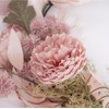 FLCSIed Pink Floral Hoop Wreath Artificial Flowers and Garland Metal