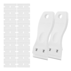 GlamorDove 2 Pcs Plastic Razor Scraper with 20 Pcs Double Edged Plastic Blades Tool for Removing Vinyl Decals Stickers Hair Extension Tape Remover Razor Blade Scraper for Tape in Extensions