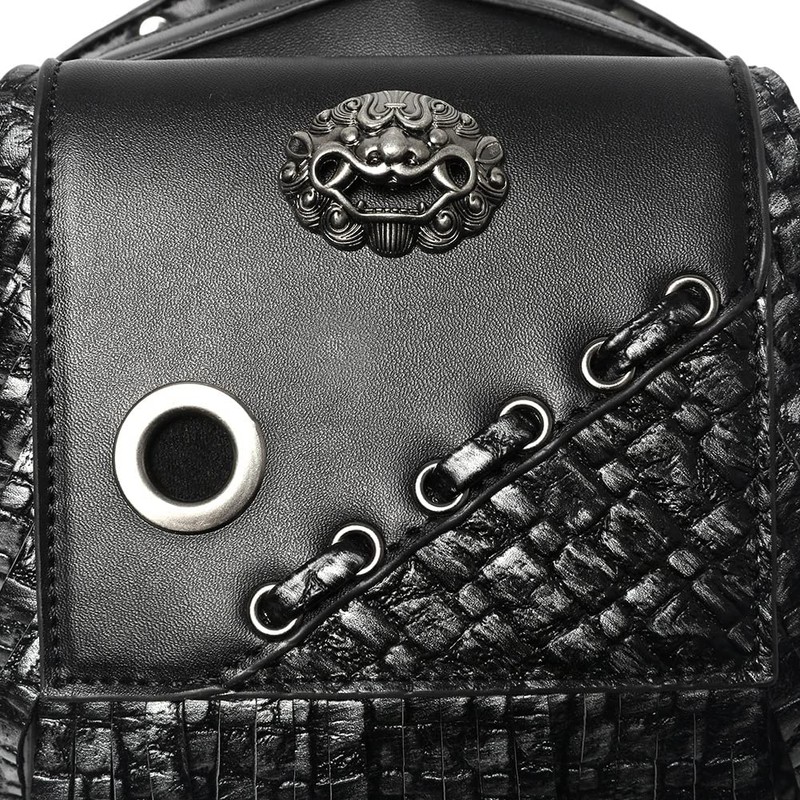 Steampunk - Riñonera bandolera con cintura gótica, con cadena, pierna