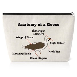 Goose Gifts for Women Cosmetic Bag Goose Lover Gift Goose Owner Presents Goose Whisperer Toiletry Bag Bird Lover Gift for Friend Sister Colleague Birthday Christmas Zipper Travel Pouch