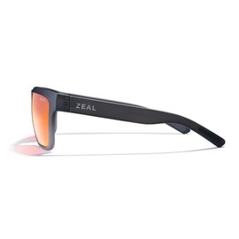 Zeal Optics - Kittredge - Rectangle Sunglasses for Men and Women - Plant-Based Ellume Polarized Sunglasses with Proflex Rubber - Matte Grey Jay Fade/Ellume Phoenix Mirror Lens