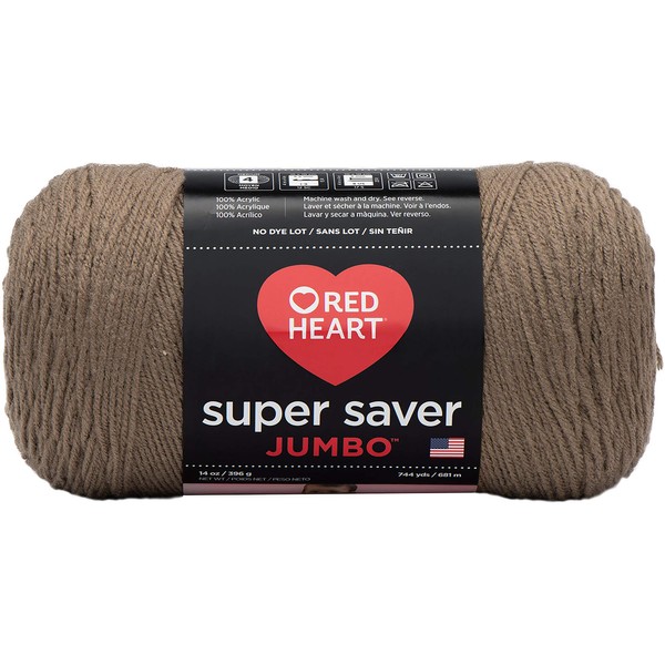 Red Heart Super Saver Jumbo Yarn, Cafe Latte
