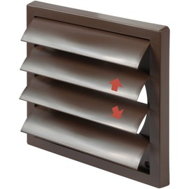 ECOPRO VENT Plastic 6" Black Dryer Vent Cover with Flange - Exhaust Ventilation Grille with Shutters - Louvered Air Vent for Bathroom, Kitchen, Garage various Ventilation Systems Ø5.9" / 7.5" x 7.5"