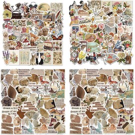 200 piezas de pegatinas vintage, suministros para álbumes de recortes, paquete de pegatinas, álbum de fotos, patrón literario estético, Pegatinas Vintage, Suministros de Albumes de Recortes, arte.