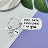 Vadaka Ride Safe Keychain Letter A-Z Couple Keychain Biker Gift