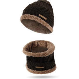 normani Kebili Children's Winter Scarf and Hat Set with Fur