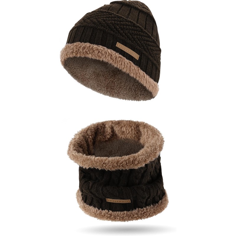 normani Kebili Children's Winter Scarf and Hat Set with Fur