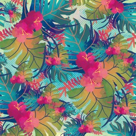 VaryPaper 17.7"x78.7" Tropical Wallpaper Leaf Floral Peel and Stick Wallpaper Waterproof Decorative Floral Contact Paper for Walls Removable Self Adhesive Wall Mural for Bedroom Bathroom Cabinets