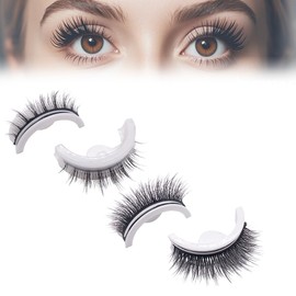 Mintiml Self Adhesive Eyelashes,2025 New Reusable False Eyelashes Manga Lashes 3D Natural Look Press On Lashes,No Glue Needed,Fluffy Fake Lashes Cat Eye Pre Glued Strip Eyelash (F036+F009)