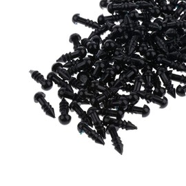 zalati Dolls Noses 100pcs with Thread End Washer Plastic for Needle Felting Bear Dolls Toy - Black, 5mm/ 0.2inch