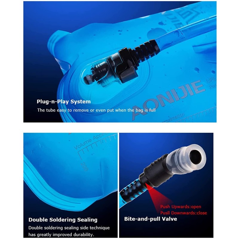 Achsoo Collapsible Water Bottles Folding Soft Flask Hydration Bladder Leakproof