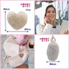 APOSITV Fur Heart Charm Key Chain Mokomoko Fur Pom Pom