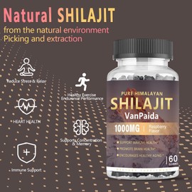 Sugar Free Shilajit Gummies, Pure Himalayan Shilajit Gummies Supplement for Energy, Brain & Immune Support, 85 Trace Minerals & Fulvic Acid with Ashwagandha, Unisex Sugar-Free Raspberry Flavor