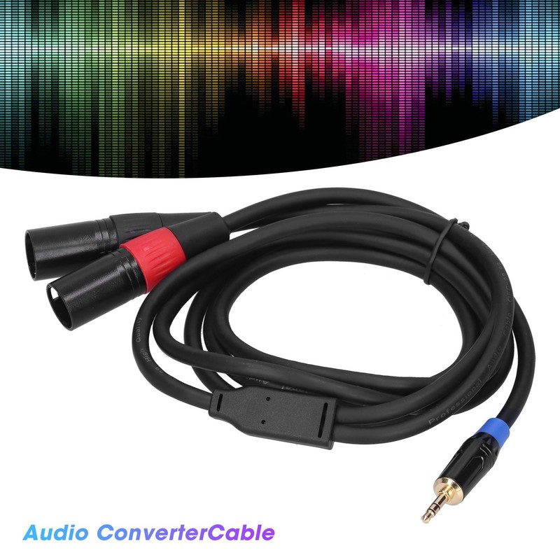 3.5mm Stereo Male to Dual 2 XLR Male Plug Connector