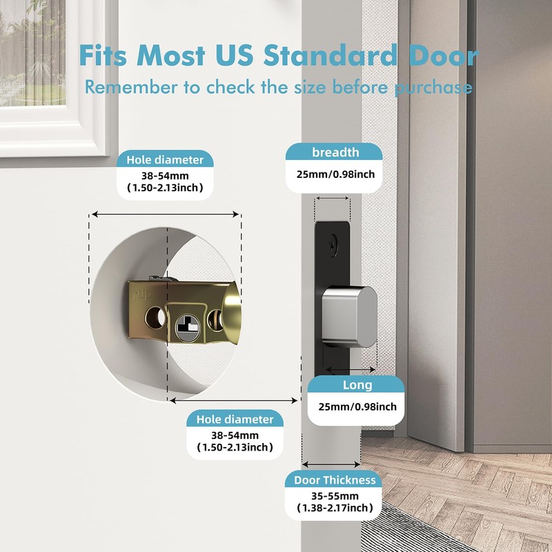 Fingerprint Keyless Entry Door Lock,Smart Deadbolt Lock with App Countrol,Biometric