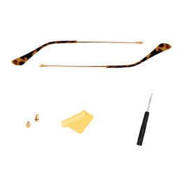 HiCycle2 Replacement Arm Temple Tips for RB3025 Sunglasses Repair Kit Parts ((gold) Temple Arms+(amber) Temple Tips)
