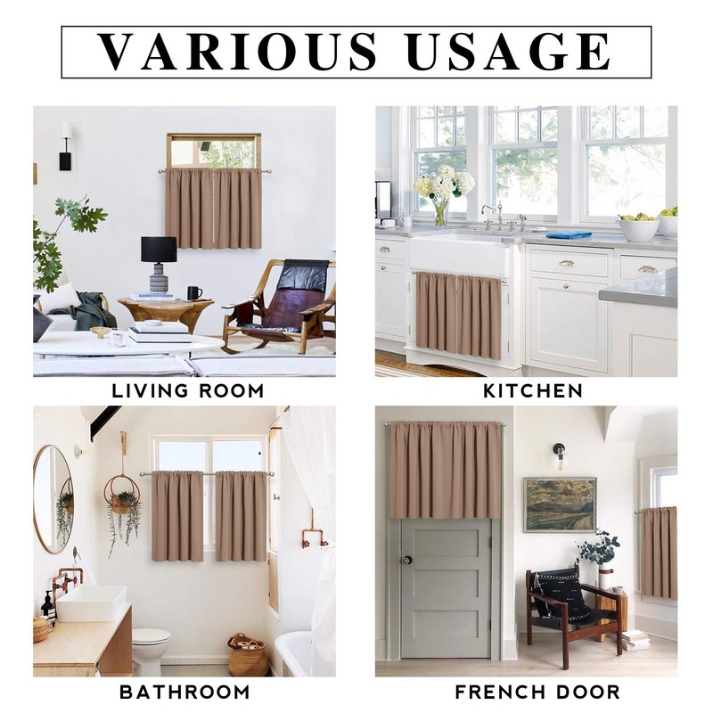 RYB HOME RV Camper Door Window Curtains -Blackout Privacy Curtains
