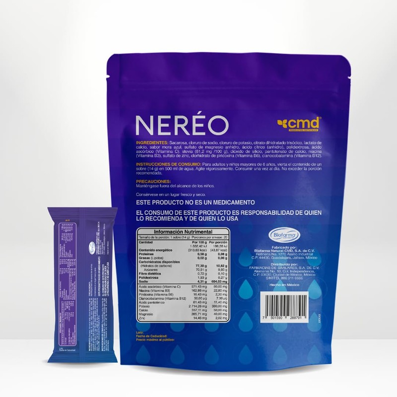 CMD - NERÉO - Electrolitos en Polvo con Vitamina C,