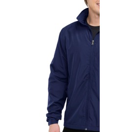 AFC Men’s Lightweight Windbreaker With Hood Water Resistant Lg to 6x Big & Tall (US, Alpha, Large, Regular, Tall, Navy)