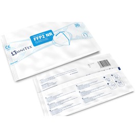 Omnitex FFP2 Face Mask - Box of 20, Individually Wrapped | High Filtration - 5 Layers | EN149 CE Certified | Hypoallergenic | Fluid Resistant | Ear Loops & Adaptable Nose Bridge | 5X Extenders