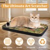 LESISSMER Art Cat Wall-Mountable Scratching Board 16.7x11x1 Inch Cat Wall