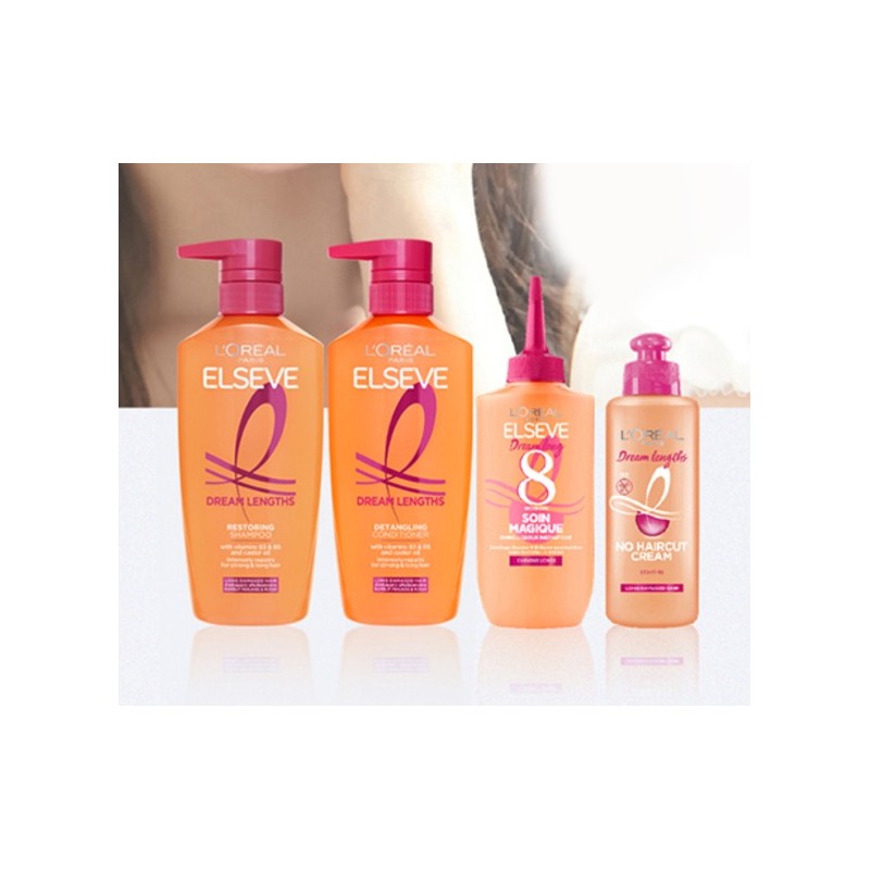 L'Oreal Paris Elvive Dream Lengths Shampoo Fruity Floral Scent, 400ml,