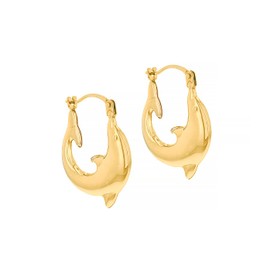 Carissima Gold Women's 9ct Yellow Gold Dolphin Creole Earrings