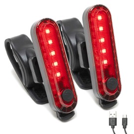 Demi-to Bicycle Tail Light (Set of 2) [USB Charging/Waterproof Bicycle Light] 4 Lighting Modes for Increased Safety at Night Running