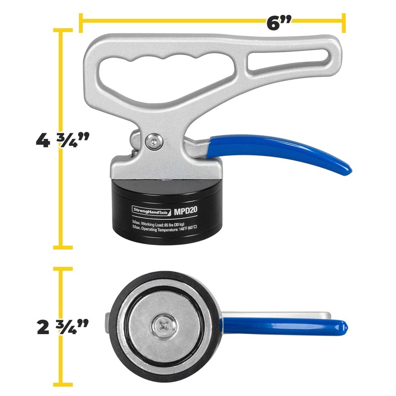 Strong Hand Tools, Heavy Duty Lifting Magnet, 65 lbs Magnetic
