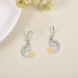 Hummingbird Earrings, Bird Earrings, 925 Sterling Silver, Hummingbird Sunflower Jewelry, Hummingbird Gifts for Women and Girls, Sterling Silver