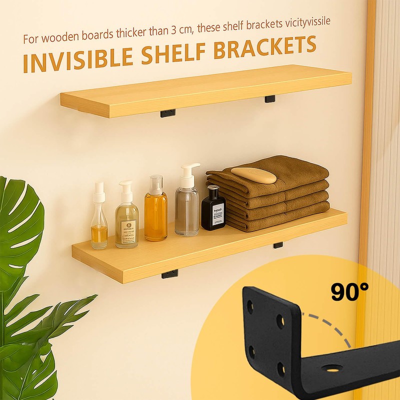 Floating Shelf Bracket 6 Inch of 4 Pack Heavy Duty