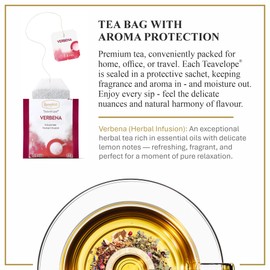 Ronnefeldt Teavelope Verbena – Naturally Caffeine-Free Herbal Tea with Lemon Verbena – 25 Individually Wrapped Tea Bags