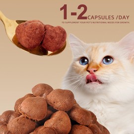 Tyuyuio Freeze-Dried Rabbit Blood in Heart Shape,High Protein Freeze-Dried Pet Food for Dogs Cats, Supplemental Iron.Fresh Ingredient Snacks, 2.1 oz.