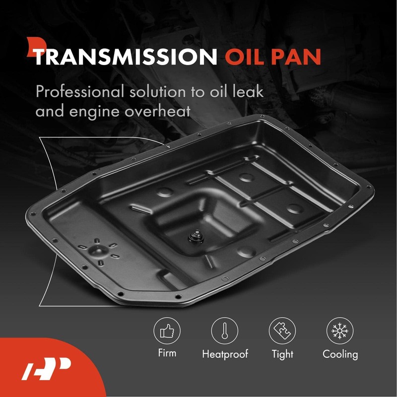 A-Premium Transmission Oil Pan with Drain Plug Compatible with Ford