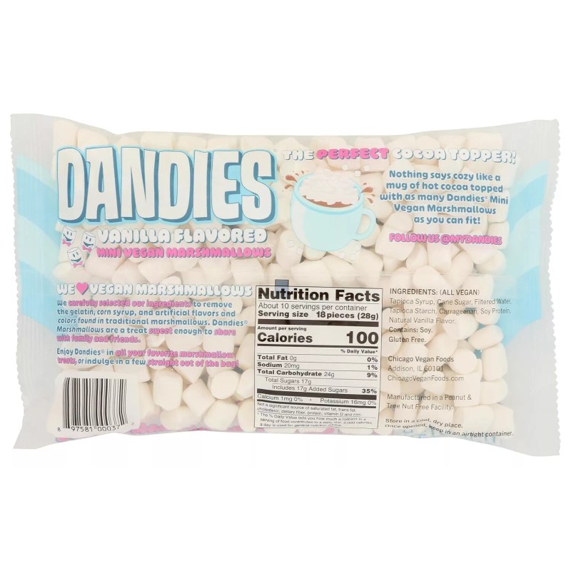Dandies Air Puffed Mini Marshmallows Classic Vanilla 10 oz