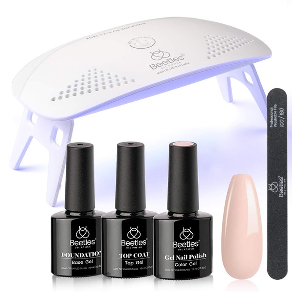 Beetles Nude Gel Nail Polish Kit with UV LED Light