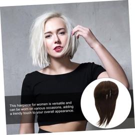 Gatuida Clip Hair Topper for Women Synthetic Hairpiece with Thick Bangs Natural Look for Thinning Hair Easy to Use and Versatile Styling Comfortable and Durable Light Brown