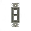 Leviton QuickPort Decora Insert, 2-Port, 41642-G, Gray