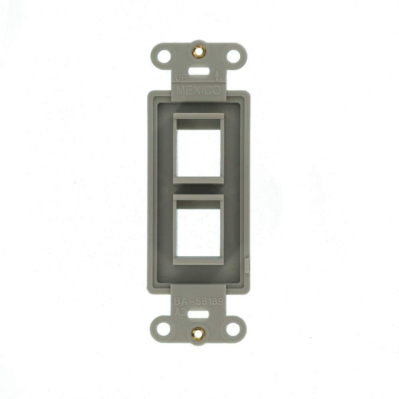 Leviton QuickPort Decora Insert, 2-Port, 41642-G, Gray